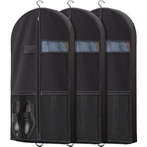 travel garment bag suit dress coat cover foldable zipper pocket carry handles